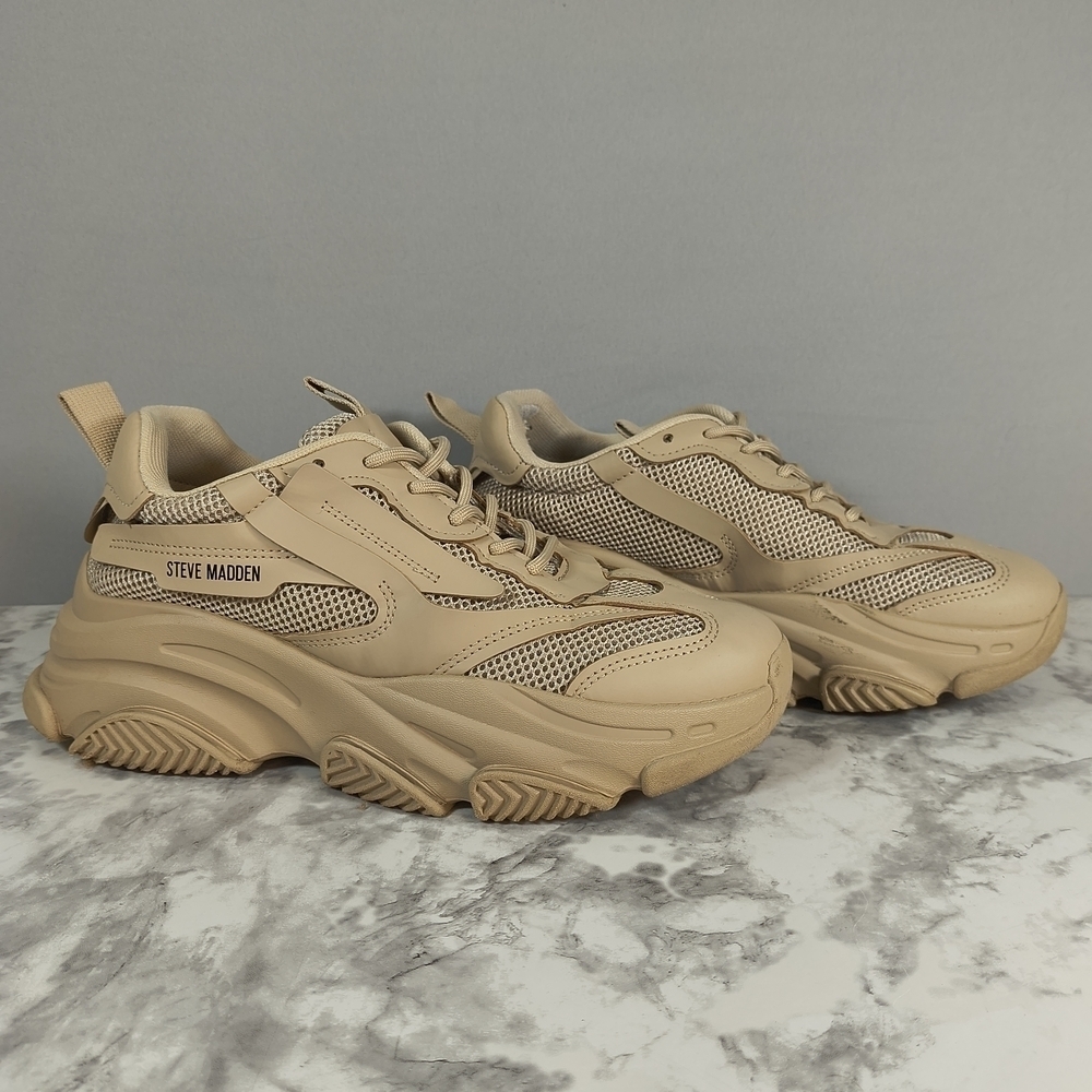 Steve Madden Possession Women's Tan Chunky Sneakers Size 9.5M